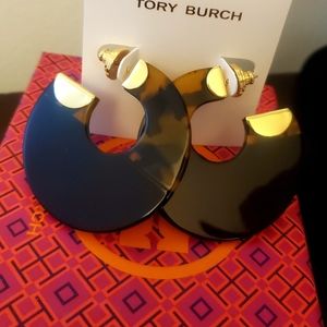 Tory burch resin hoop earrings